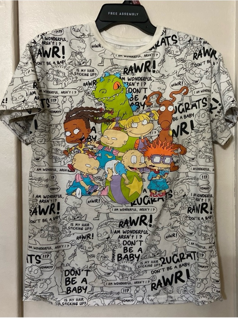 Rugrats Allover Graphic Kids Tee - White with Multicolor Print